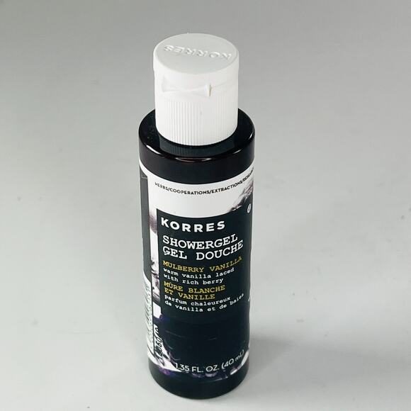 Korres Mulberry Vanilla Shower Gel Douche Body Wash Travel 1.35 fl oz 40ml New - Picture 1 of 4